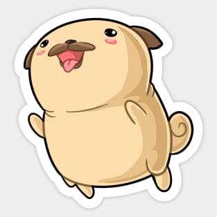 Kawaii pug dog excited Sticker
